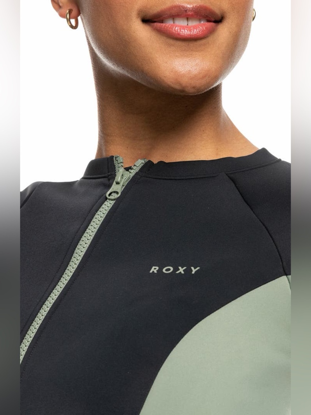 ROXY PRO WAVE LONG SLEEVE FRONT ZIP RASH VEST - ANTHRACITE XL - Picture 6 of 14